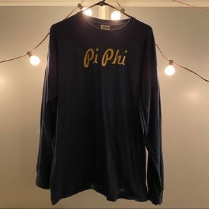 Pi Phi Navy & Gold Long Sleeve Tee